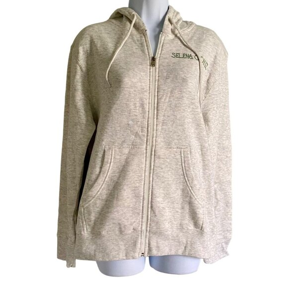 Selena Gomez Women's Zip-Up Hoodie Gray Floral Back Print Medium NEW NWT - Picture 11 of 11